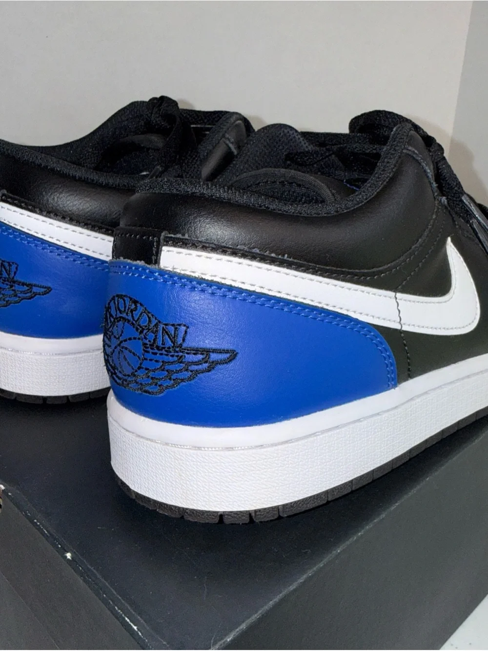Jordan Men’s Low-Top Sneakers - Black / Blue / White 9.5